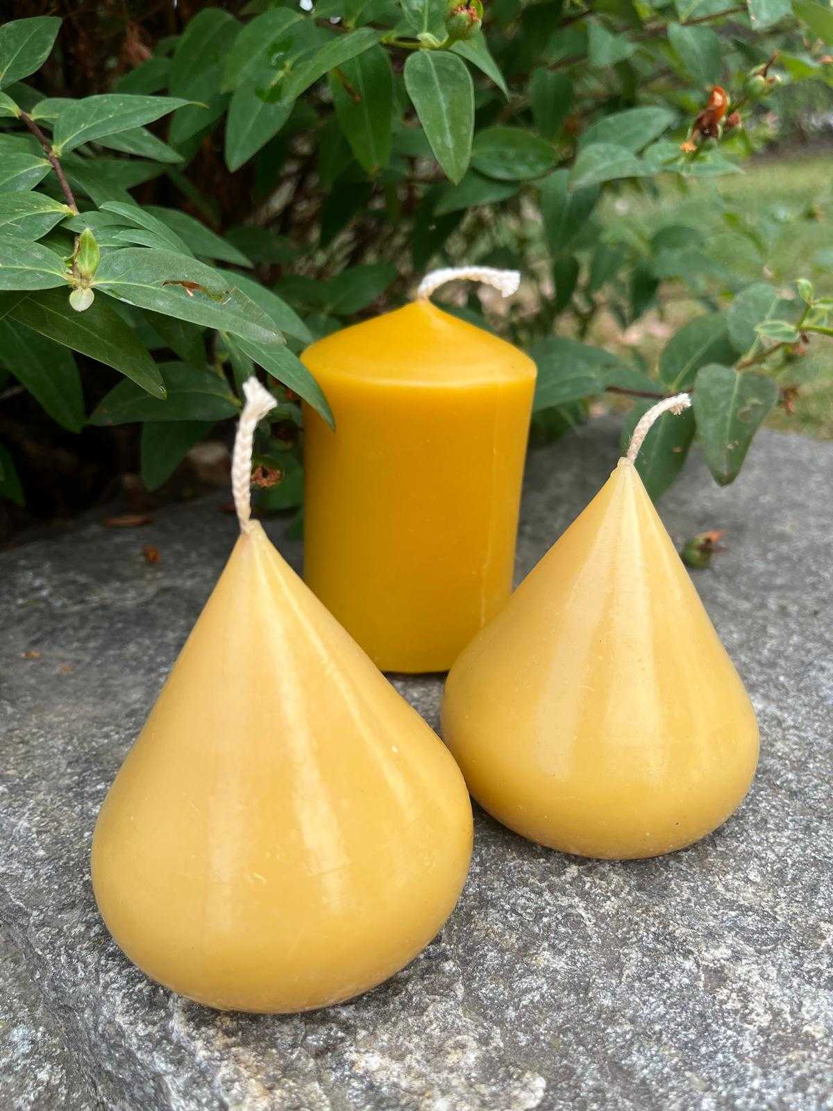 Gruppo Candele Cero Liscio e Gocce in cera d&rsquo;api &ndash; 1 pezzo + 2 pezzi (Art.354 = Art.348 + Art.351)