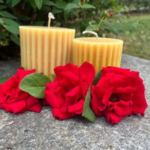 Gruppo Candele Cilindri a strisce in cera d’api – 2 pezzi (Art.270 = Art. 276 + Art.352)